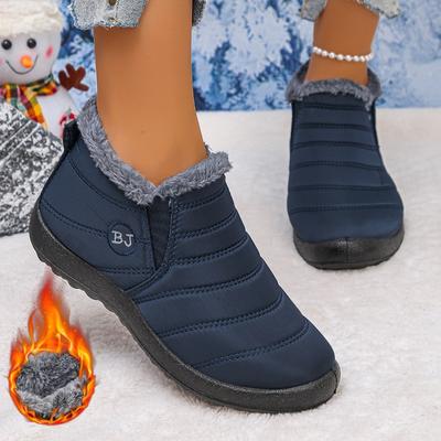 Женские зимние ботинки с круглым носком, плоской подошвой, хлопковые ботинки на один пинок, модные, универсальные, больших размеров, зимние женские ботинки с меховой подкладкой