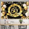 18-й/50-й/65-й С Днем Рождения Фон Баннер Для Мужчины Женщины Салфетка Воздушный Шар Штора на Дверь 50-летний Юбилей