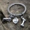 Dachshund Sausage Dog Keychain Cute Animal Metal Key Ring Purse Bag Backpack Car Key Charm Women Dog Mom Christmas Gift