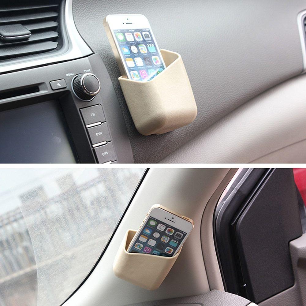 2pcs Pasteable Accessories Pocket Car Storage Box Car Phone Holder Car Card Storage Car Organizer