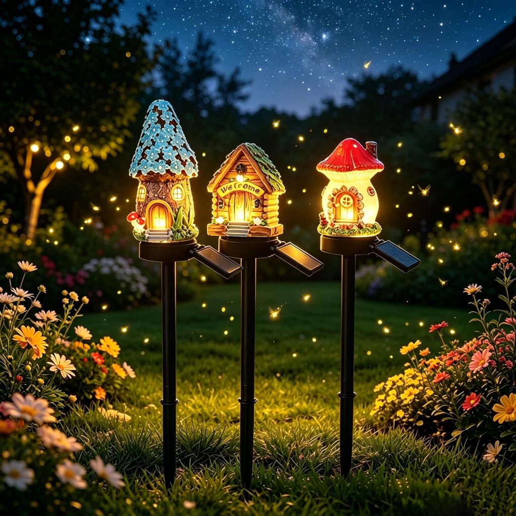 3PCS Solar Resin Christmas Halloween Floor Plug-in Light Outdoor Garden Light Waterproof Garden Decoration Landscape Lawn Light