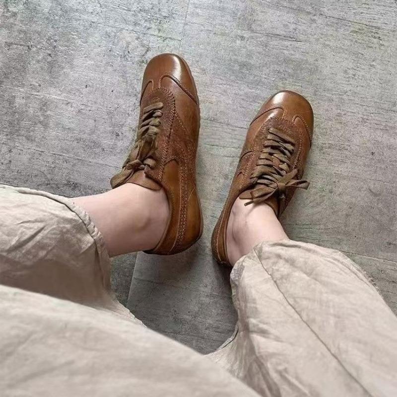 Мода Женщины Немецкая Кожа Кроссовки 2025 Новые Повседневные Кроссовки для Бега Кеды Обувь на Плоской Подошве на Шнуровке Женская Уличная Обувь для Ходьбы