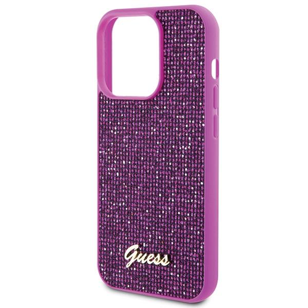 Etui do iPhone 15 Pro Guess Hardcase Disco Metal Fuksja