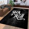 Черный ковер Rock 'n' Roll с молнией для фанатов музыки. Подходит для использования в качестве противоскользящего покрытия для диванов в гостиной и спальне