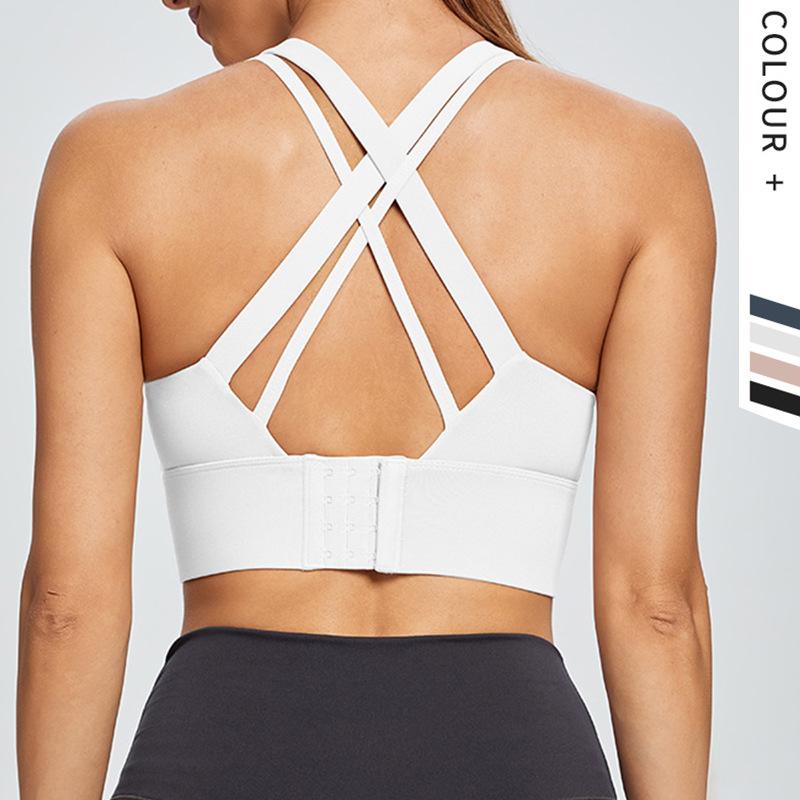 Европейский и американский стиль женский ударопрочный спортивный бюстгальтер плюс размер тонкий пуш-ап крест на спине бег йога фитнес жилет