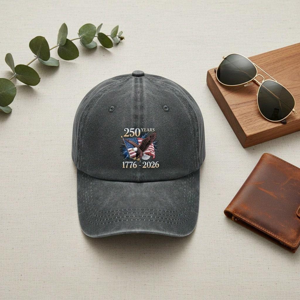 [Patriotic Baseball Cap] 250Th Anniversary Eagle Print Polyester Adjustable Sun Hat Breathable Vintage Streetwear For July 4Th Memorial Day Gift -
