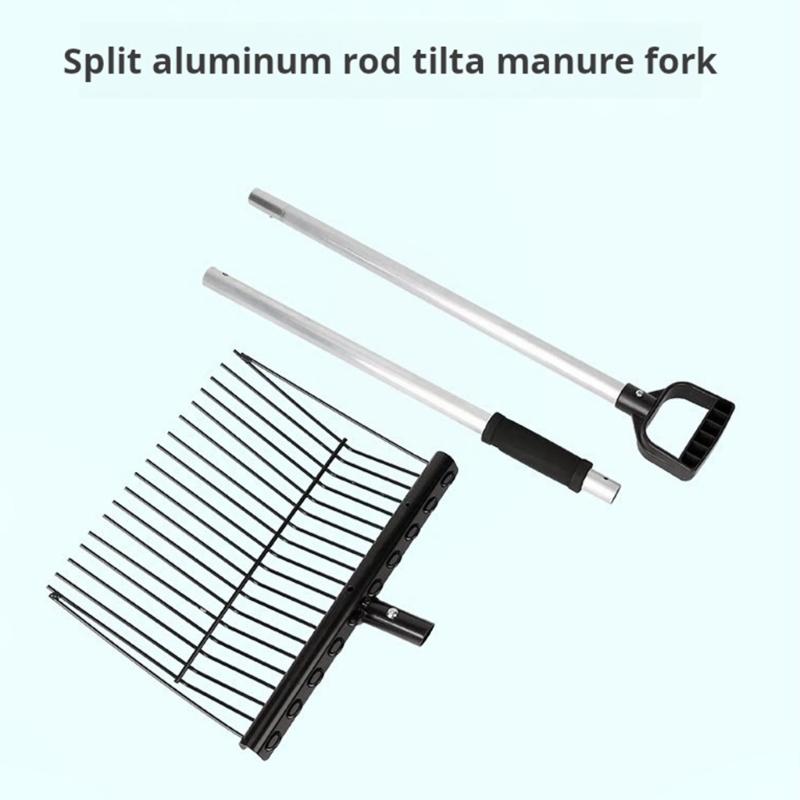 Heavy Duty Metal Manures Fork Horse Pitchforks Cleaning Tool Metal Horse Manures Rake For Horse Stable Cleaning Enduring