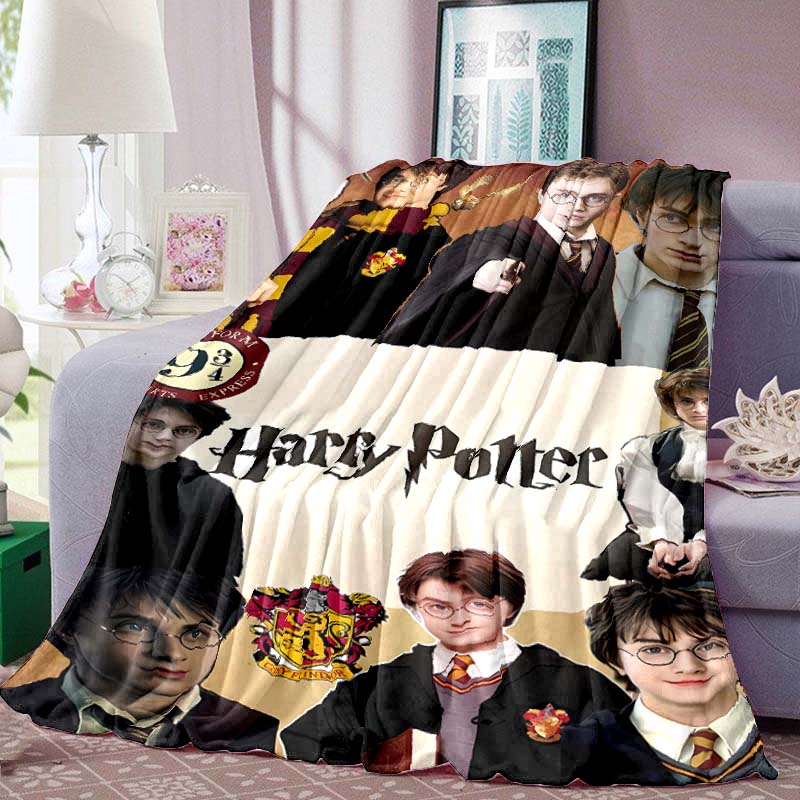 Harry Potter Print Blanket Warm Comfortable Flannel Blanket for Bedrooms, Sofas, Beds, Chairs, Picnics, Travel -LXR34