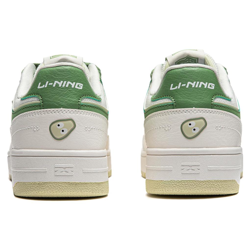 Li Ning Tianji Нескользящие, Износостойкие, Легкие, Дышащие Низкие Скейтбордические Кроссовки Женские Белый Зеленый AGCU096-1