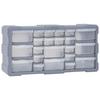Multi-drawer Organizer - vidaXL - 22 Drawers - 49x16x25.5 Cm - Plastic - Grey