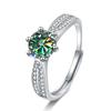 Bague Ringen Кольцо с муассанитом VVS D цвета 1 карат/2 карата для женщин, ювелирные изделия из стерлингового серебра 925 пробы, открытые кольца с выращенными в лаборатории бриллиантами, подарок