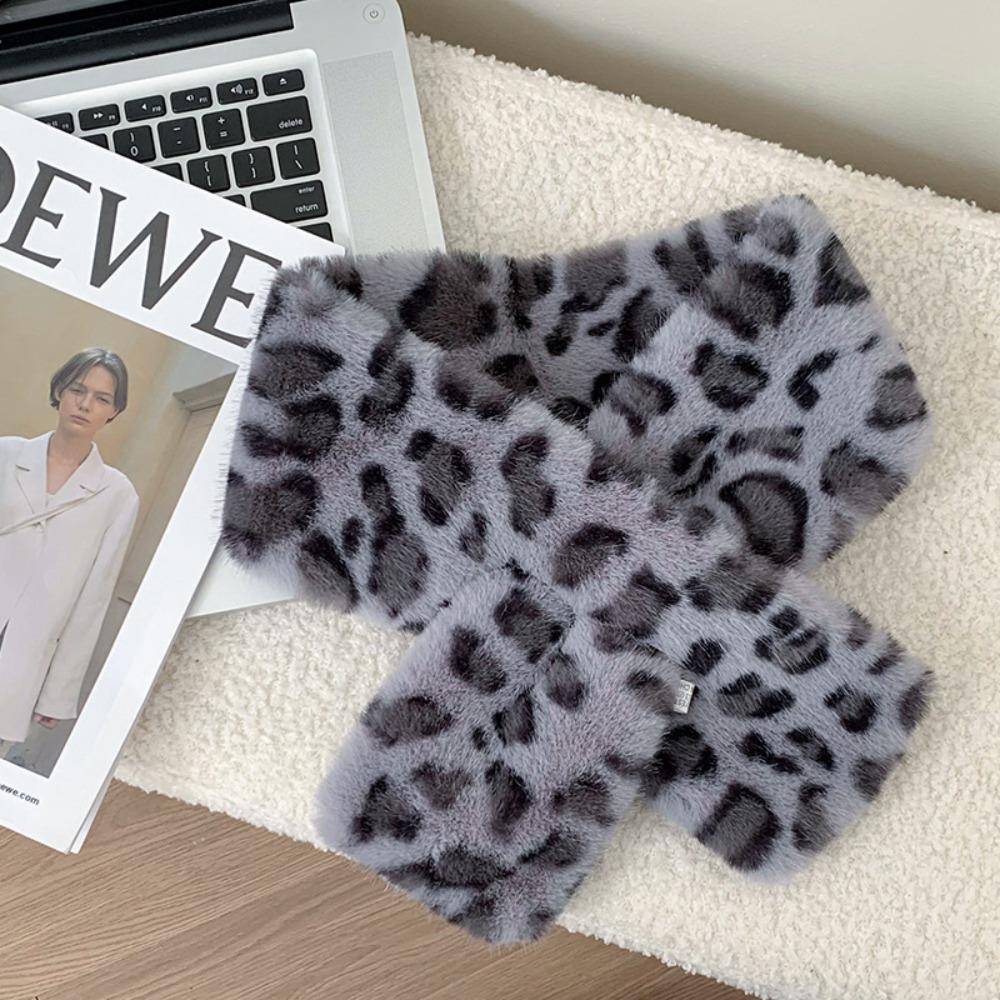 Утолщенный Теплый Плюшевый Шарф Шаль из Искусственного Меха Милый Шарф для Обертывания Шеи Зима