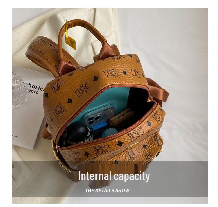 Трендовый милый рюкзак с медведем для женщин - Школьная и дорожная сумка большой вместимости