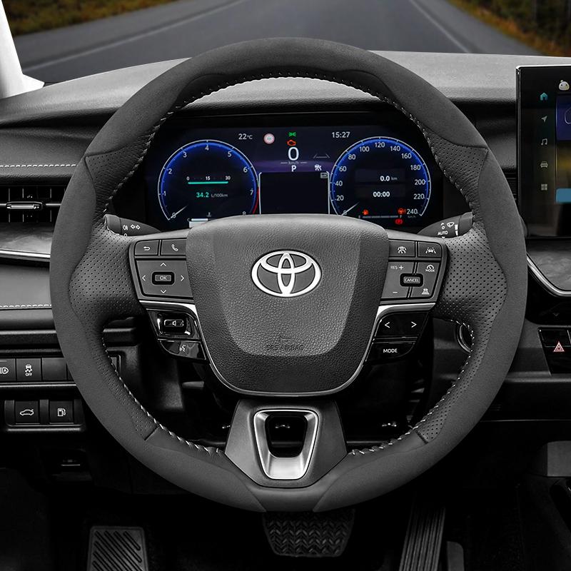 Подходит для Toyota Противоскользящая Пряжка Сегментированная Замшевая Накладка на Руль Подходит для Yaris Auris Chr Corolla Rav4 Hilux Wish Roomy Aqua Probox Prius