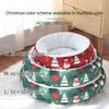 Warm Christmas Cat Basket Bed Soft Plush Pet Nest with Non-slip Base Cozy Sleeping Bed Cats Small Dogs 50cm Diameter