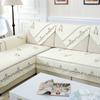 Summer Pure Cotton Washed Sofa Cushion, Universal In All Seasons, Non-Slip Embroidery Fabric, Simple Cotton Backrest Towel Cover Cloth