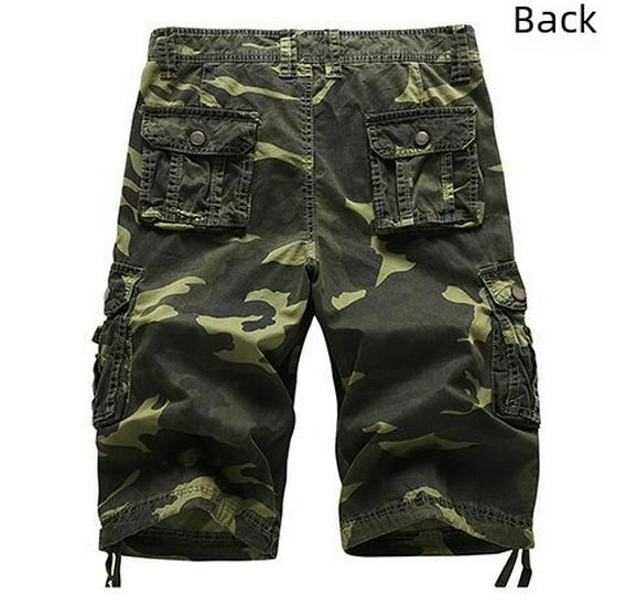Men's Camouflage Cargo Shorts A083 - Loose Fit, Casual Workwear with Multiple Pockets