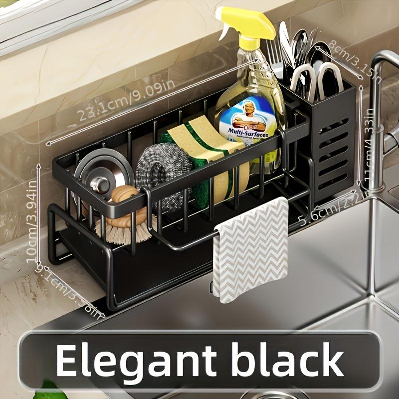 Подставка для хранения кухонных губок и тряпок из нержавеющей стали с поддоном для стекания воды