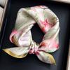 Pure Silk Scarf Women Neck Square Headband Scarves Bandana  Fashion Hijab Poncho Scarves Pashmina  Female Foulard 53Cm