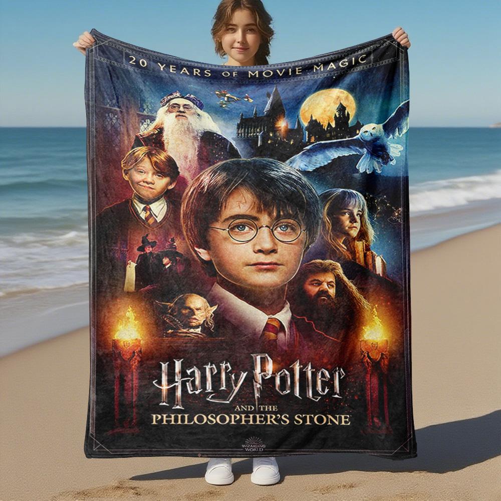 1 шт. Гарри Поттер, Философский камень, Магия Кино, Всесезонное Фланелевое Пледовое одеяло, Мягкое Тепло, Декор для Дома 1031181