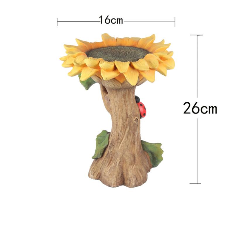 Садовые подсолнухи из смолы, ванна для птиц, кормушка для диких птиц, садовые украшения, уличные украшения для дома