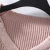 Loose Knitted Sweater Coat Women Solid Color V Neck Lantern Long Sleeve Cardigan Single Breasted