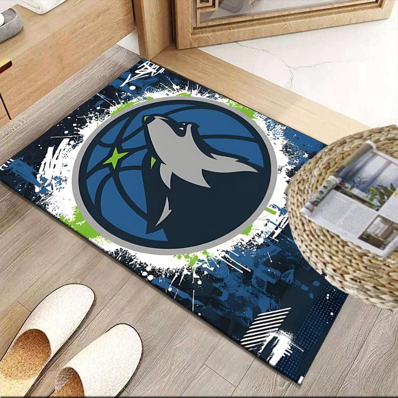 Timberwolves Logo Carpet, Kitchen Rugs, Yoga Mat, Non-Slip Mats, Rug for Bathroom, Living Room bedroom, Camping Rugs Christmas Gift
