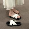 Thick-bottomed Crossed Slippers Women's Summer Outer Wear New Fashionable Versatile Flat-bottomed Casual Beach Cool Slippers