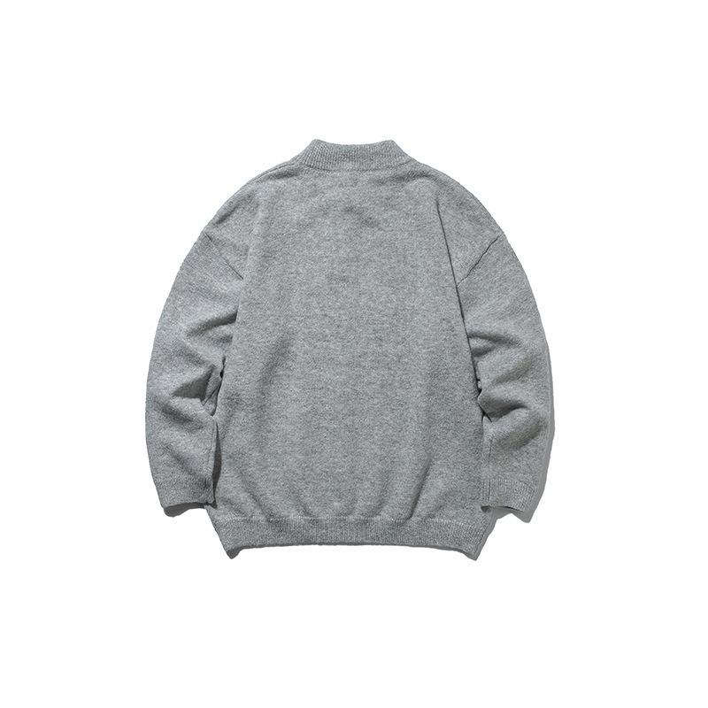 QIYOU 2025 Autumn Japanese Retro Unisex Half High Neck Sweater