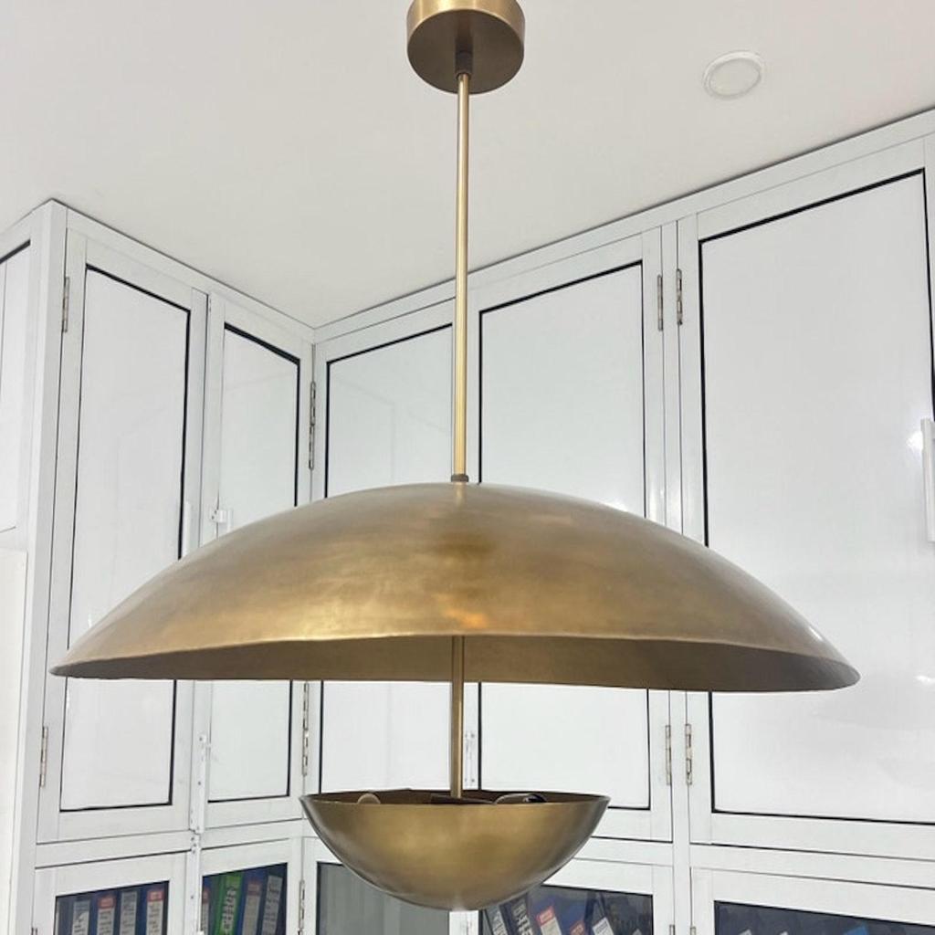 Элегантный потолочный светильник на 3 лампы, подвесной светильник в стиле модерн из необработанной латуни в стиле середины века