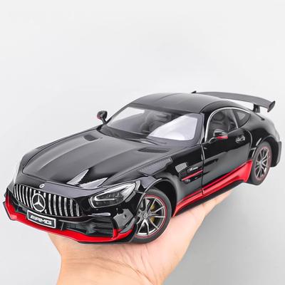 1:18 Металлическая модель автомобиля Mercedes Benz AMG GTR Звук и Свет Игрушка Подарки Миниатюра Для Мальчиков Литые Машинки Коллекционные Хобби