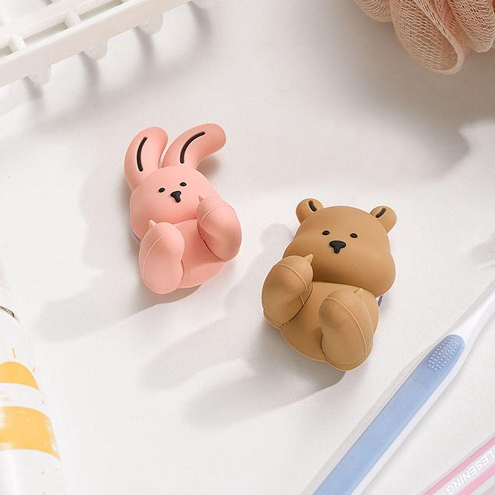 Wall-mounted Bunny Toothbrush Holder Cartoon Sundries Storage Rack  Bathroom
