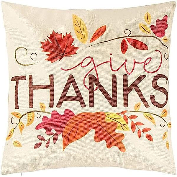 European and American Thanksgiving Decorative Pillow Cover Fashion Cartoon Autumn Harvest Pumpkin Letter Sunflower Print Pillow Pillow Cover