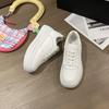 Платформенные белые женские весенне-осенние туфли в гонконгском стиле, увеличивающие рост, 2025 новые универсальные повседневные спортивные нишевые кеды, трендовые ins