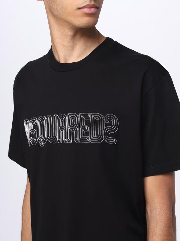 DSQUARED2 Italian t-shirt men's 3D black -50% - Size: XL
