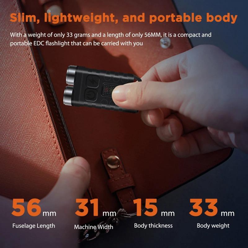 Мини-фонарик EDC V3 2000 мАч, фонарик-брелок, светодиодный рабочий свет, перезаряжаемый фонарь Type-C с магнитом для кемпинга, чрезвычайных ситуаций