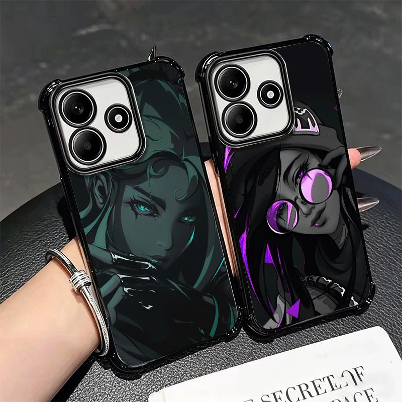 V-Valorant Game Black Cool Soft Phone Case For Xiaomi Redmi Note 14 15 Pro Plus 13 12 11S 11T 5G 10 9S 9 Plating Anti-Fall Funda