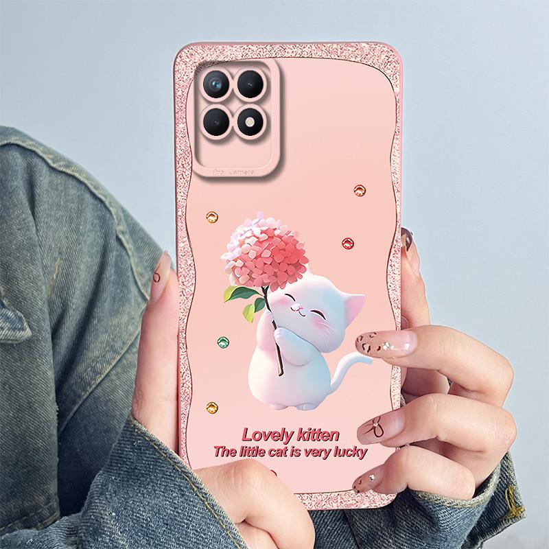Чехол для телефона OPPO Realme 8i 4G RMX3151 RMX3286 Мягкий силиконовый Capa для realme Narzo 50 Милый панда Мультяшный Цветок Funda Чехол
