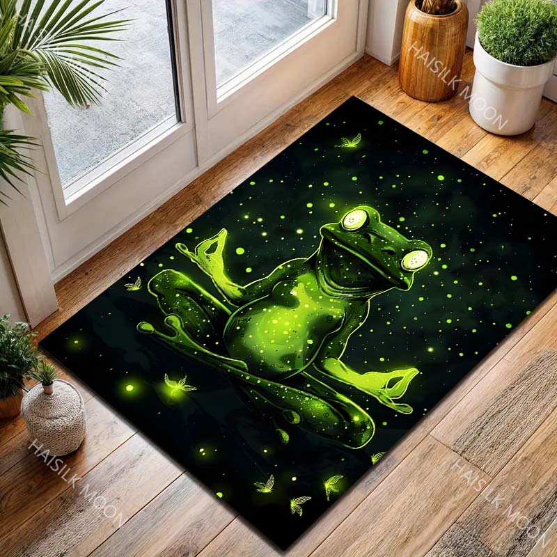 Meditating Frog Print Carpet for Living Room Bedroom Bedside Floor Mat Cloakroom Kids Activity Area Rugs Fast Shipping