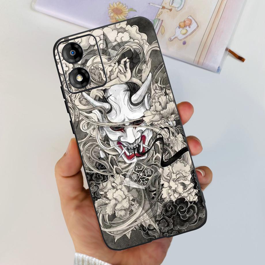 For Motorola Moto E13 Moto G13 Case Matte Black Liquid Silicone Soft Cover Lovely Cat Cartoon Jelly Capas For MotoE13 E 13 G 13