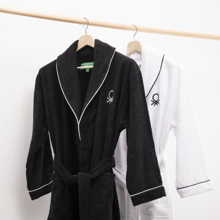 Халат банный - Benetton - Белый - 100% хлопок - Размер M/L - Можно стирать в машине
