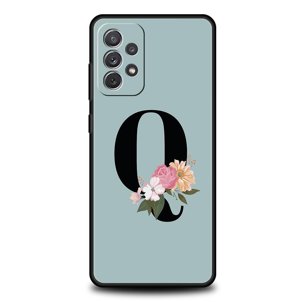 Чехол для телефона Flower Letters S для Samsung Galaxy A15 A13 A51 A71 A41 A31 A21S A03S A05 A12 A32 A52 A23 A25 A33 A53 A73 5G