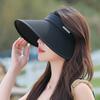 Summer Empty Top Sun Hat Women Double Shade UV Protection Large Brim Visors Korean Girls Fashion Versatile Color Match Beach Adjustable Foldable Cap