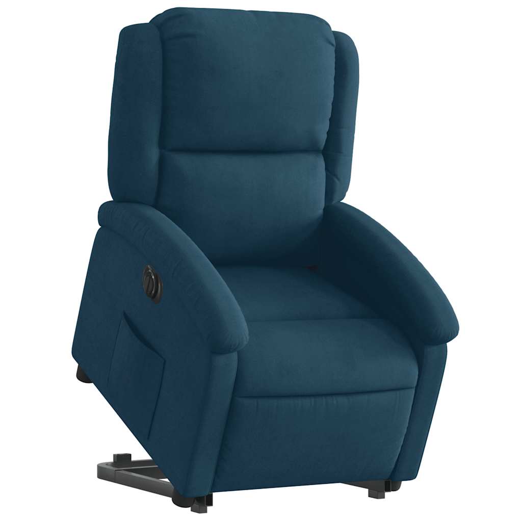 Electric Recliner Chair with Rising Function Blue Velvet