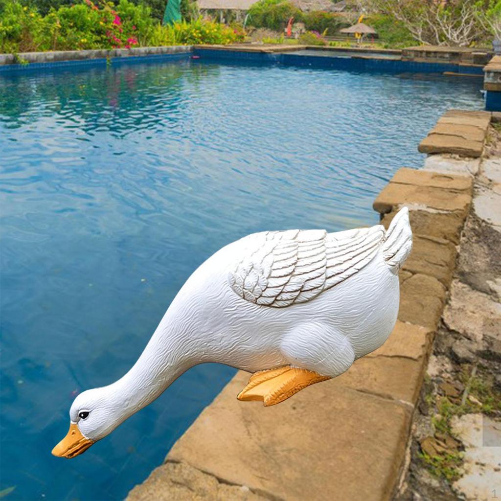 Мультяшные садовые статуи утки, ручная роспись, художественные фигурки животных, стоящие на лужайке, на открытом воздухе, в помещении, дома