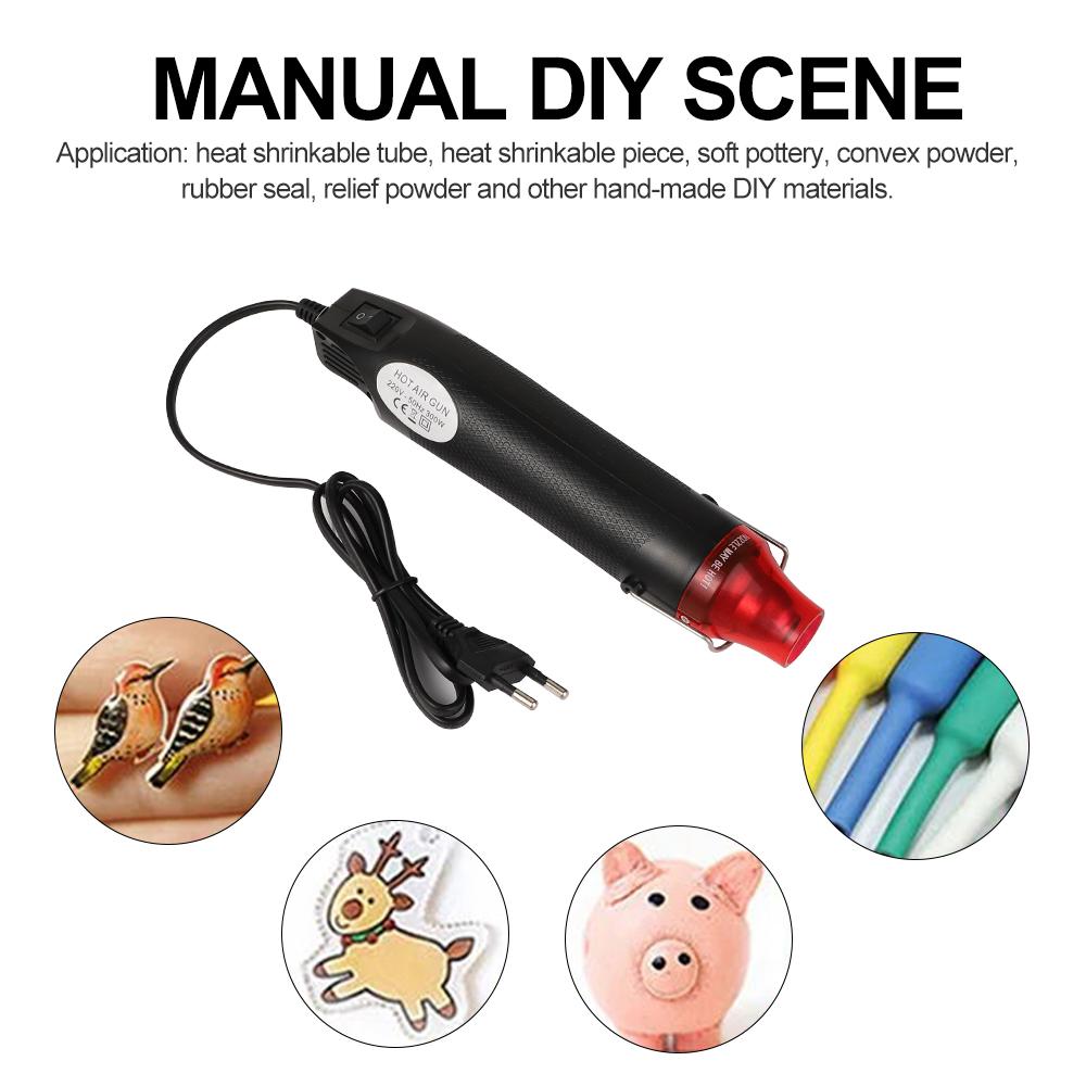 220V/110V Mini Heat Gun Electric Power Hot Dryer Hot Air Gun 300W Heat Temperature Blower Shrink Plastic Soldering DIY Crafts Tool
