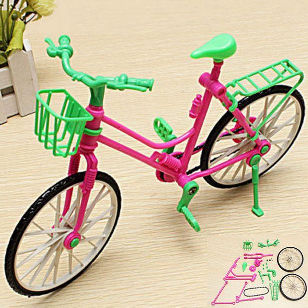 Миниатюрные аксессуары для кукол 1:6, игрушка кукольный домик, пластиковый велосипед с корзиной для кукол Барби, игровая игрушка для девочек, лучший подарок