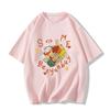 White printed cotton short-sleeved t-shirt women's summer new loose casual couple half-sleeved thin t-shirt top trendy