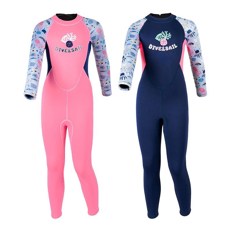 Kids 2.5mm Neoprene Wetsuit Girls Full Body Warm Suit Snorkeling Surfing Cold Water Swimming