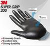 3M SuperGrip Легкие нитриловые рабочие SuperGrip 3D Комфорт Стрейч Прочные PowerGrip Пена Умные Тонкие Перчатки, 200, Посадка, Покрытие, Тактильность, Моющиеся,